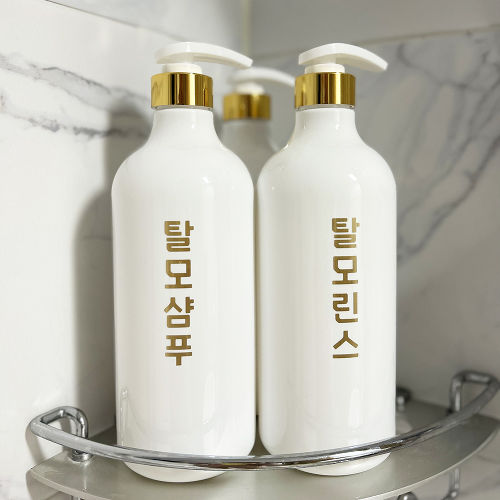 욕실디스펜서 샴푸통 바디샤워통 린스통 화이트 골드 500ml 1000ml - 상세 이미지 2