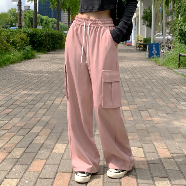 볼디즈 바스락 카고 포켓 핀치 와이드+조거 2way나일론 트레이닝 팬츠 봄 바지 상세 이미지 128
