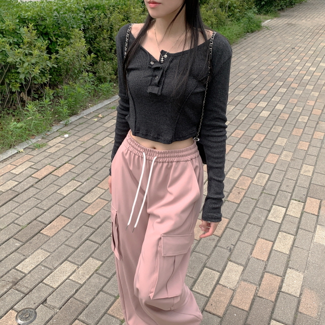 볼디즈 바스락 카고 포켓 핀치 와이드+조거 2way나일론 트레이닝 팬츠 봄 바지 상세 이미지 123