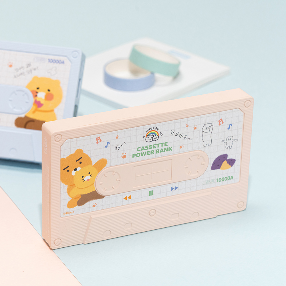 카카오프렌즈 카세트형 고속 충전 보조배터리 10000mAh (핑크) - 상세 이미지 2