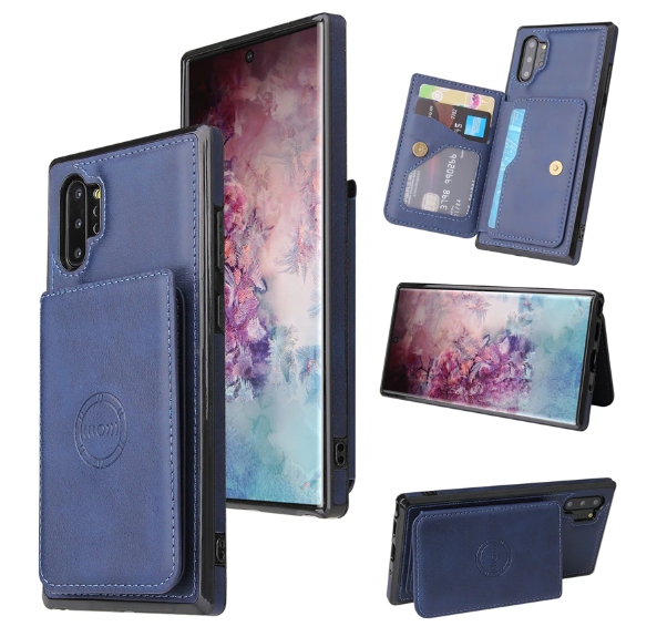카드 케이스 가죽 지갑 범퍼 다크블루, 갤럭시 노트10 플러스 - 상품 이미지