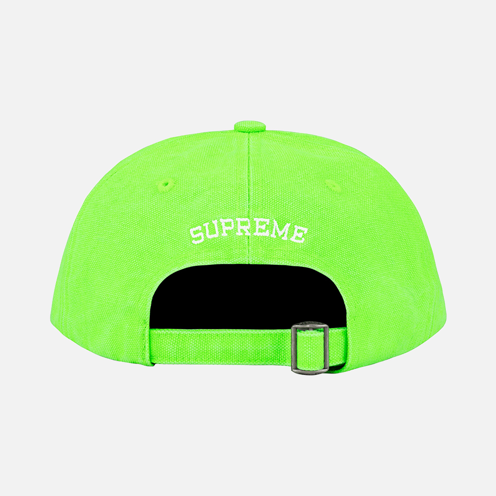 슈프림 피그먼트 캔버스 S 로고 6-패널 캡 SS23H117-LIME