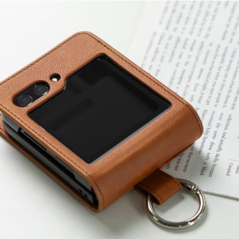 갤럭시 z플립 5 카드 케이스 가죽 지갑 고리 링