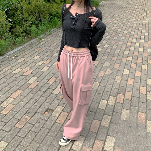 볼디즈 바스락 카고 포켓 핀치 와이드+조거 2way나일론 트레이닝 팬츠 봄 바지 상세 이미지 122