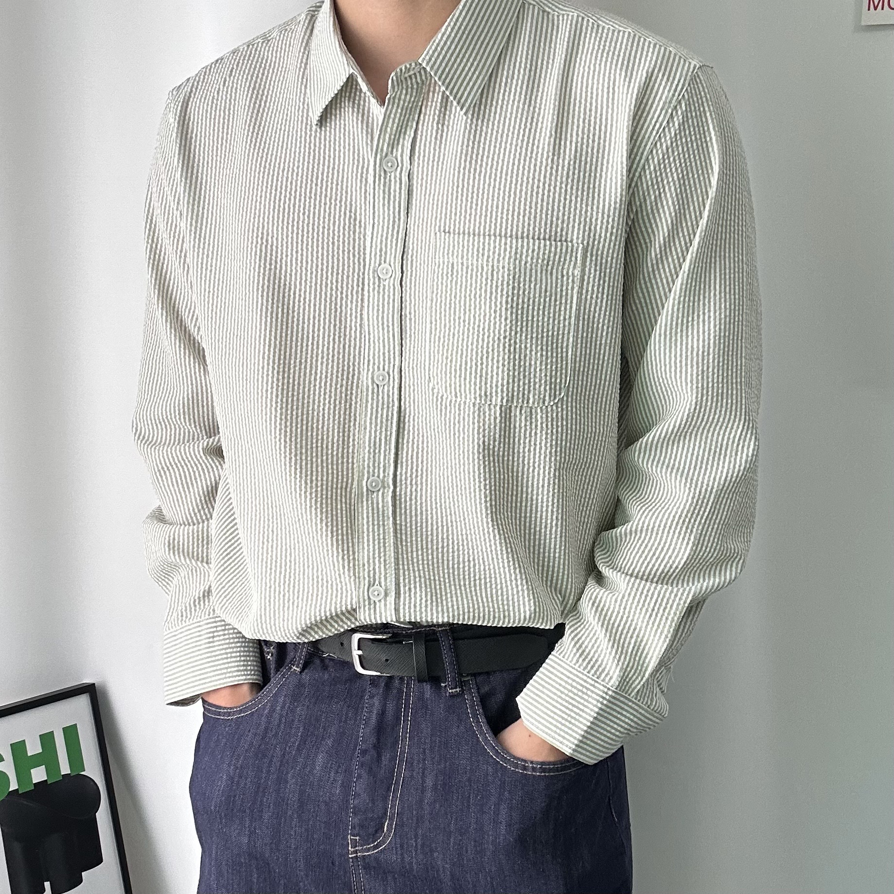 1+1 남자시어서커셔츠 구김없는셔츠 이미지 2