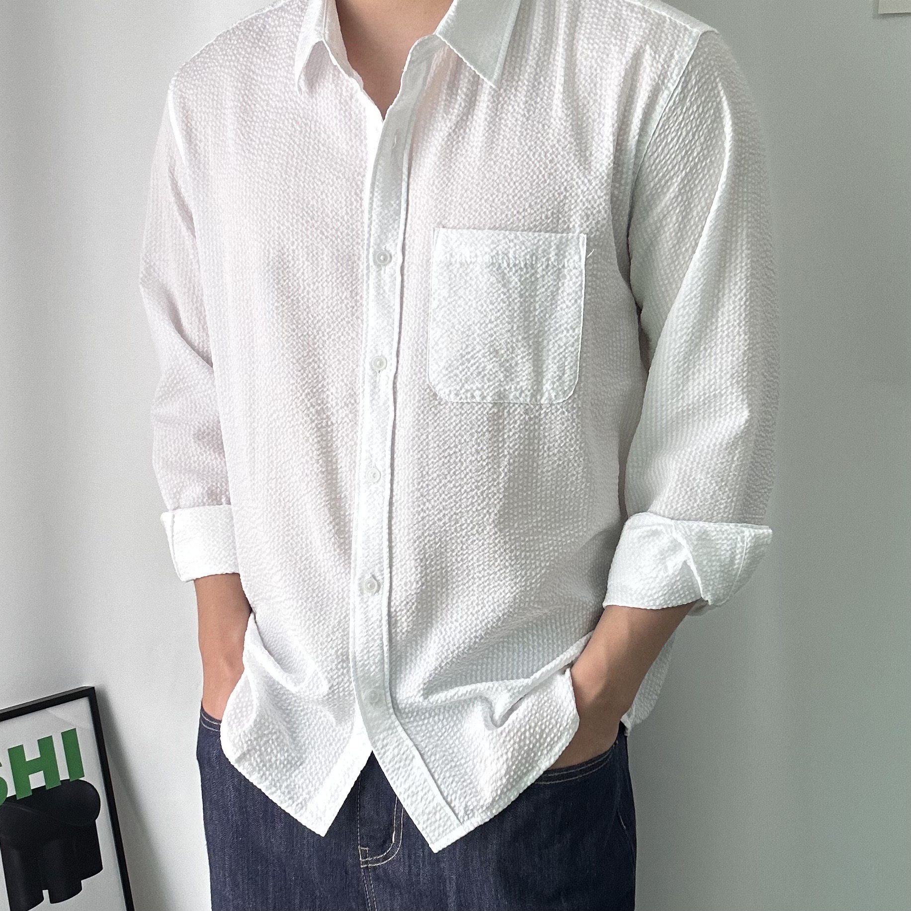 1+1 남자시어서커셔츠 구김없는셔츠 이미지 4