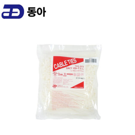 동아베스텍 케이블타이 백색 100mm 1000개입 케이블정리 전선 선정리 국내생산품