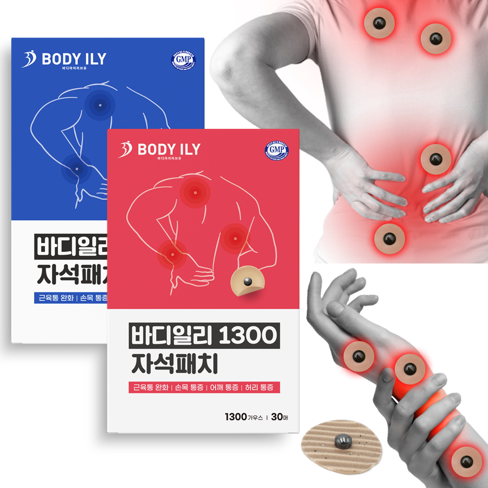 1+1 바디일리 동전 자석파스 자석패치 허리 어깨 무릎 근육통완화 일본 비교 의료기기 - 메인 이미지