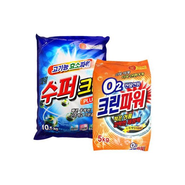수퍼크린10.5kg + O2크린파워5kg / 세탁세제 가루세제 : 에이티씨홀딩스