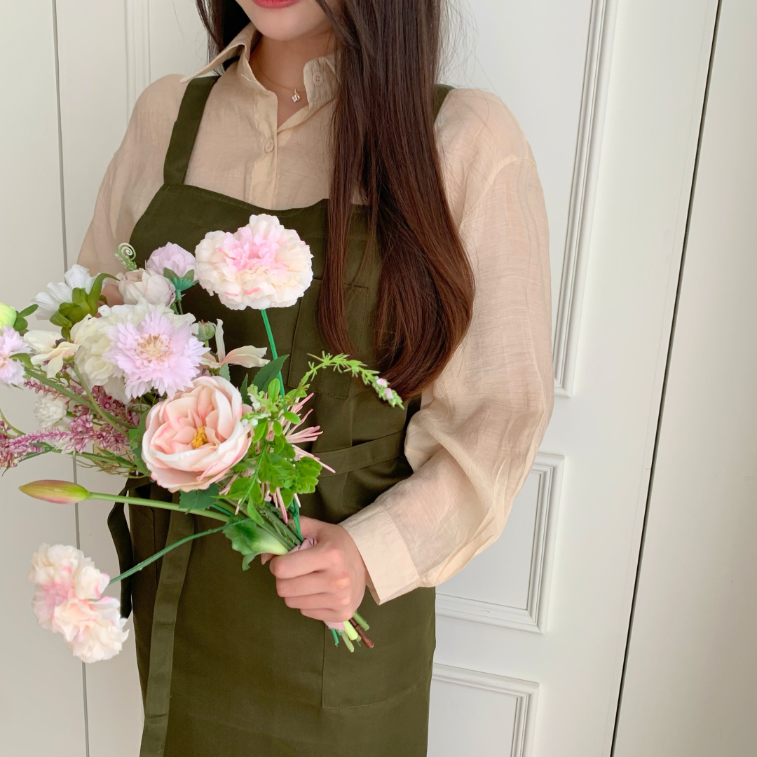 디아르 방수 남녀공용 카페 바리스타 주방 원피스 앞치마 네이비, 기본