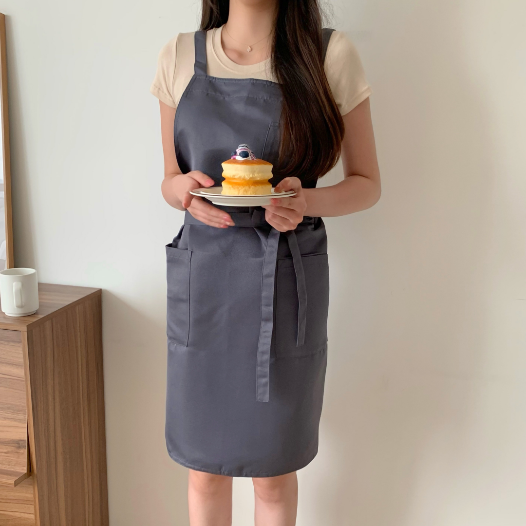 디아르 방수 남녀공용 카페 바리스타 주방 원피스 앞치마 네이비, 기본