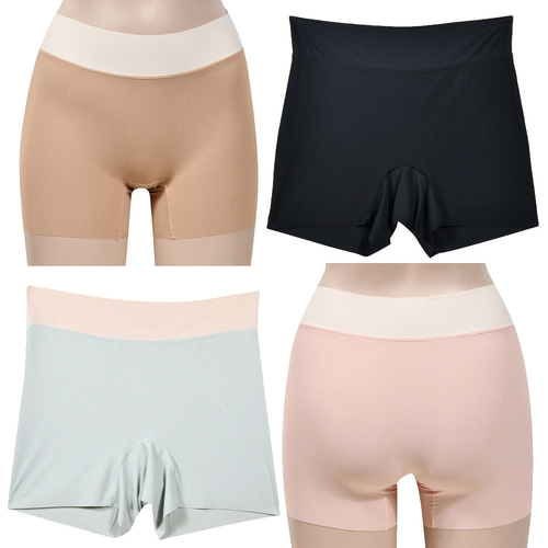 여성 누디 노라인 3부 드로즈 겸 Y존 압박없는 사각 팬티 넓은 허리밴드 프리컷팅 이미지 1