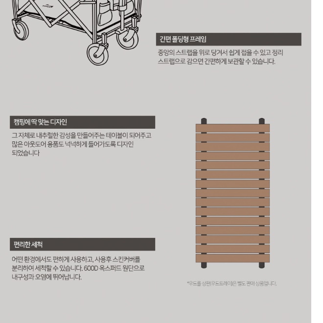 코베아 캠핑용 접이식핸드카 캠핑구르마 휴대용카트 접이식끌차 - 상세 이미지 2