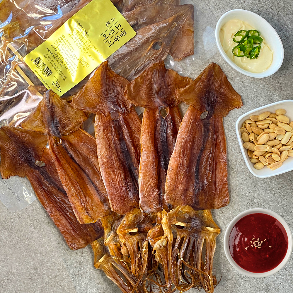 [바다누리] 굽지 않아도 맛있는, 짜지 않고 담백한 쫄쫄이오징어 4-5미 230g이상 - 상세 이미지 2