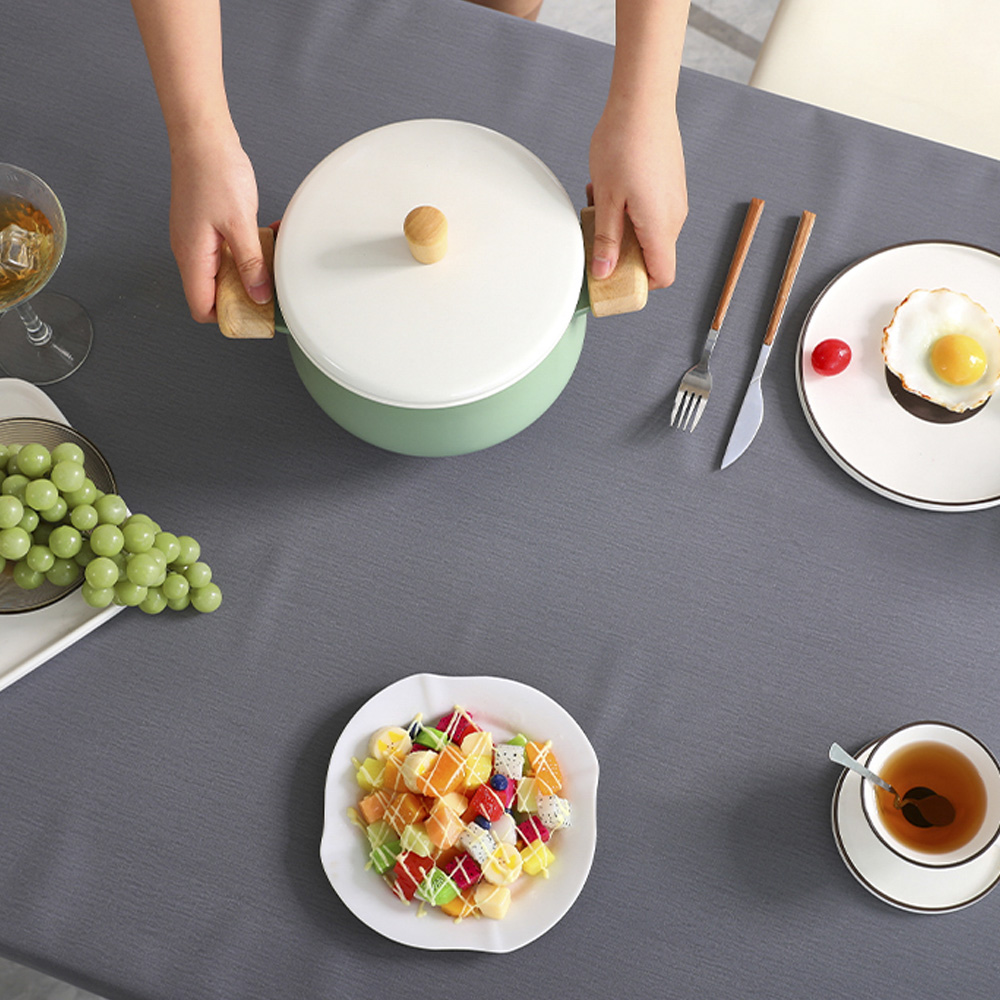 린넨패턴 방수식탁보 2인용 와이드 식탁커버 협탁보 방수 테이블보