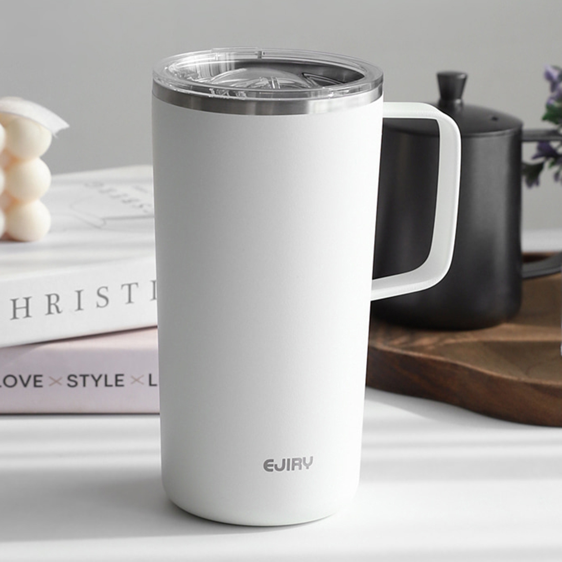 스텐 손잡이 탱크 텀블러 리유저블 캠핑 차량 운동 테이크아웃 벤티 600ml - 상세 이미지 5