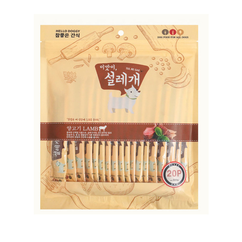 설레개 대용량 강아지 간식 양고기, 300g, 1개 제품 이미지