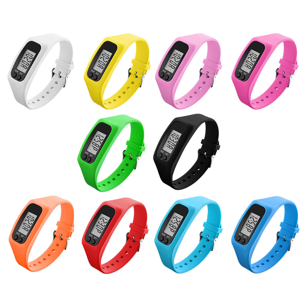 만보기 시계 실리콘 팔찌 칼로리 시간 만보계 손목 전자 미니 워치 다이어트 측정기 걷기
