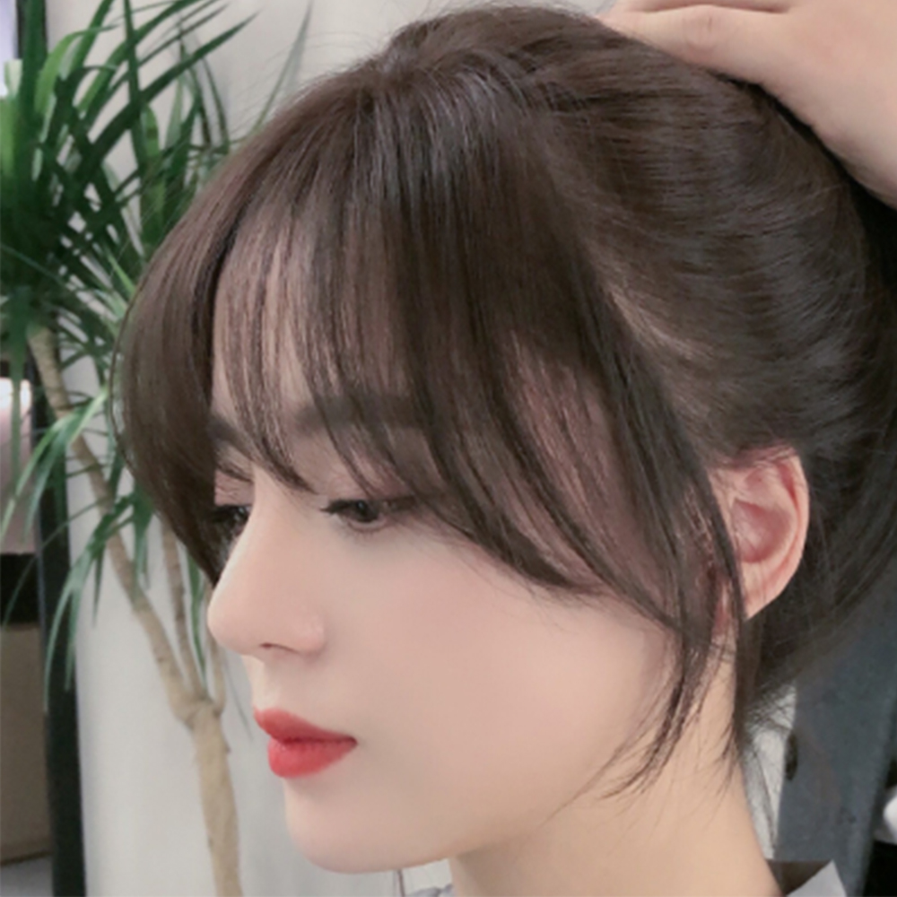앞머리 가발 부분 여성 여자 자연스러운 셀프 붙임 머리 헤어 용품 쇼핑몰 시스루뱅 붙이는 - 상품 이미지