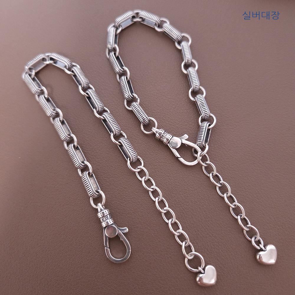 5.5mm 실버 925 빈티지 엔틱 커플 남성 여자 패션 데일리 레이어드 체인 은 팔찌 - 상세 이미지 4