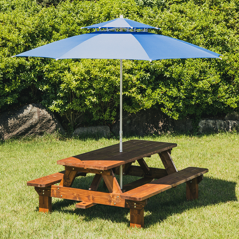 [100% 통원목] 야외테이블세트 정원카페 야외용 편의점테라스 테이블 자유형4인월넛