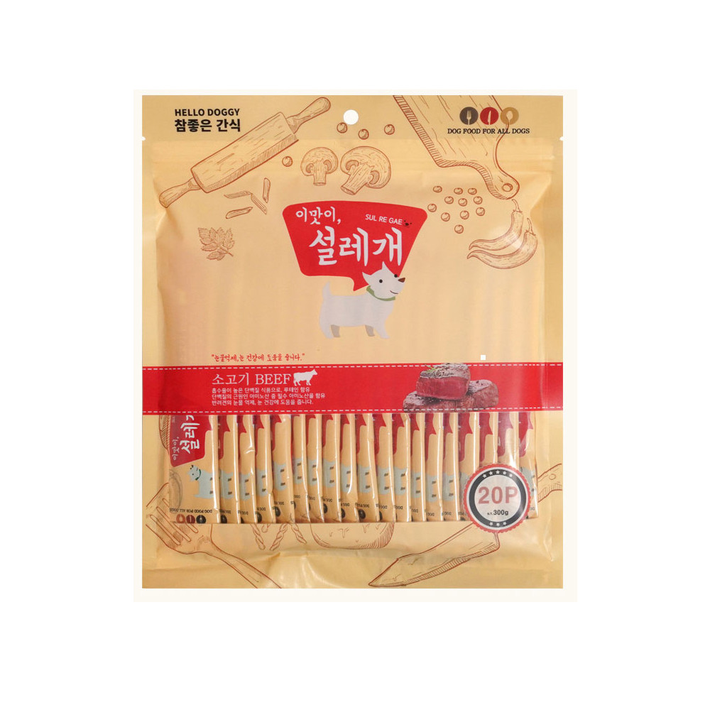 설레개 대용량 강아지 간식 쇠고기, 300g, 1개 제품 이미지