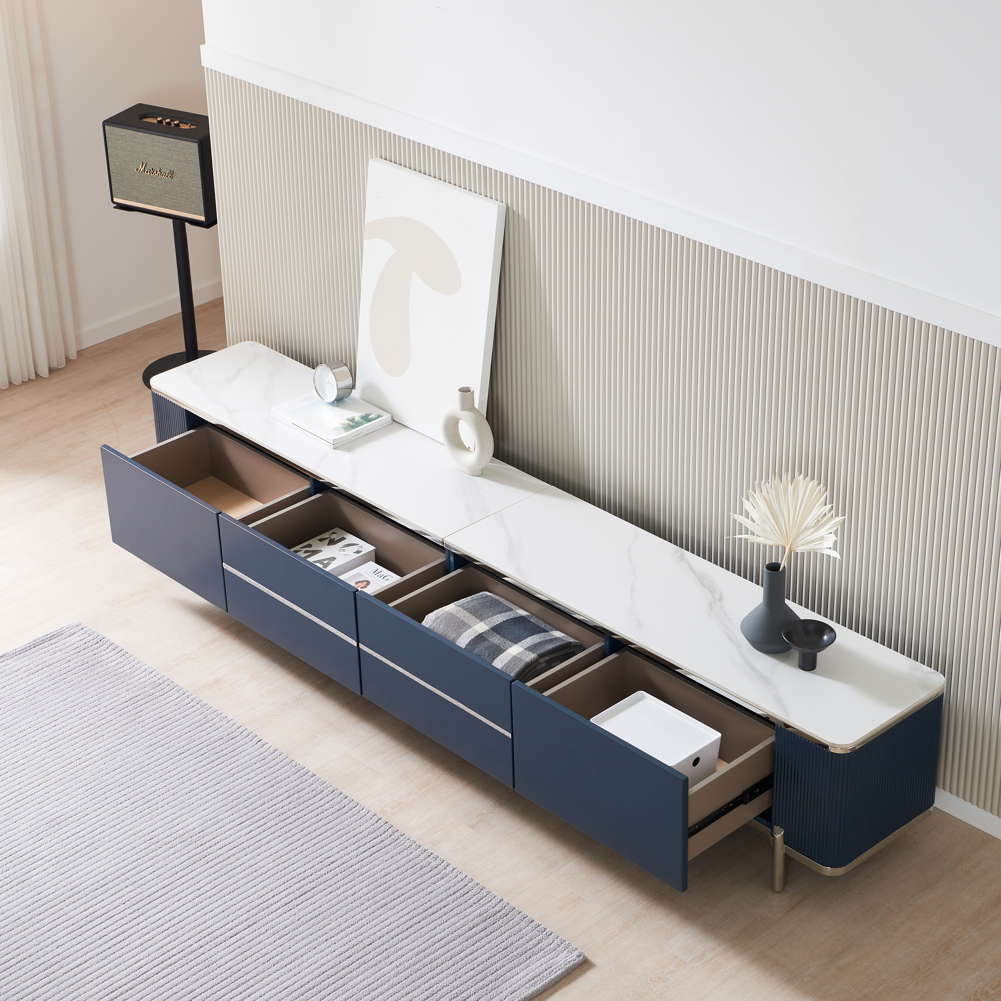 소피아 통 세라믹거실장 85인치 대형 TV 티비다이 2600