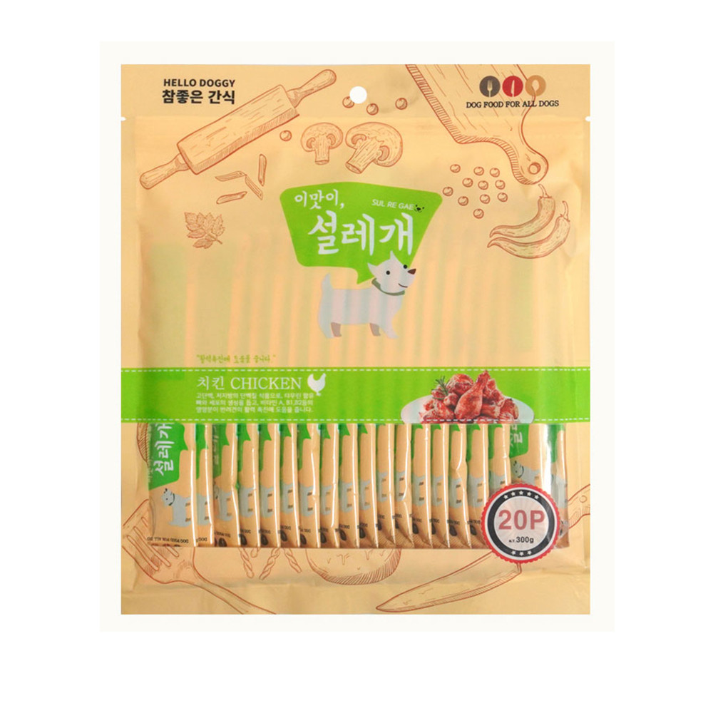 설레개 대용량 강아지 간식 닭고기, 300g, 1개 제품 이미지