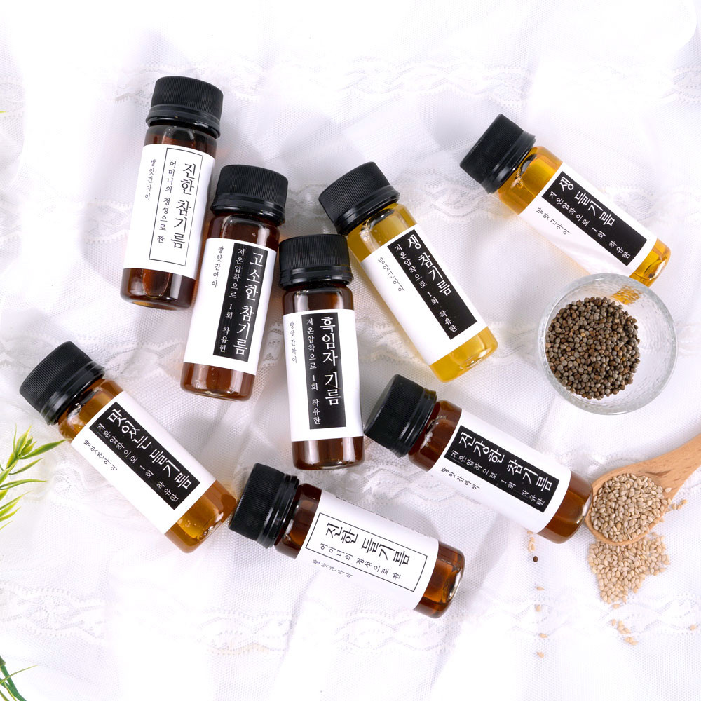 좋은 참깨로 짜는 여행용 방앗간아이 고소한 캡슐참기름 60ml 5종 캠핑용 혼밥족 답례품