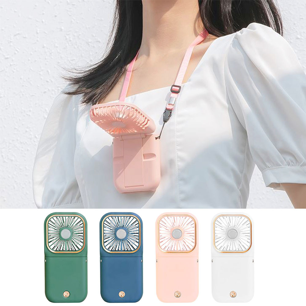 접이식 미니 선풍기 여름 휴대용 시원한 목걸이용 탁상형 제품 이미지