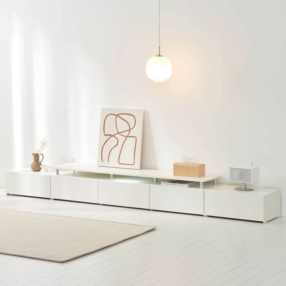 마인 거실장 낮은 티비다이 tv장 장식장 1800, 화이트