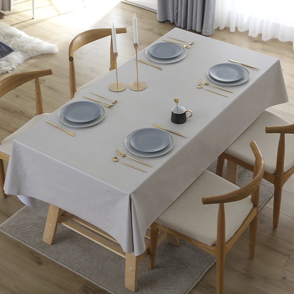린넨패턴 방수식탁보 2인용 와이드 식탁커버 협탁보 방수 테이블보