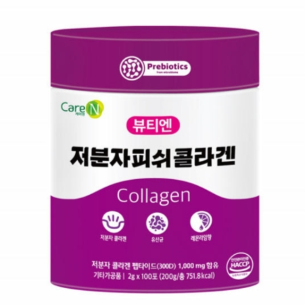 저분자 피쉬 콜라겐 펩타이드 2g x100포 300달톤 히알루론산 유산균 비타민C 레몬맛 - 상품 이미지