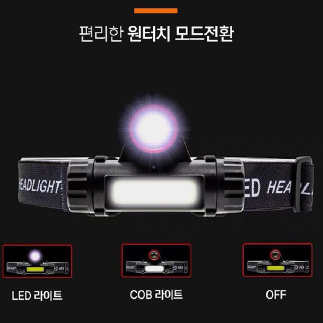 고성능헤드랜턴 등산용후레쉬 헤어밴드랜턴 낚시용후레쉬 - 상세 이미지 3