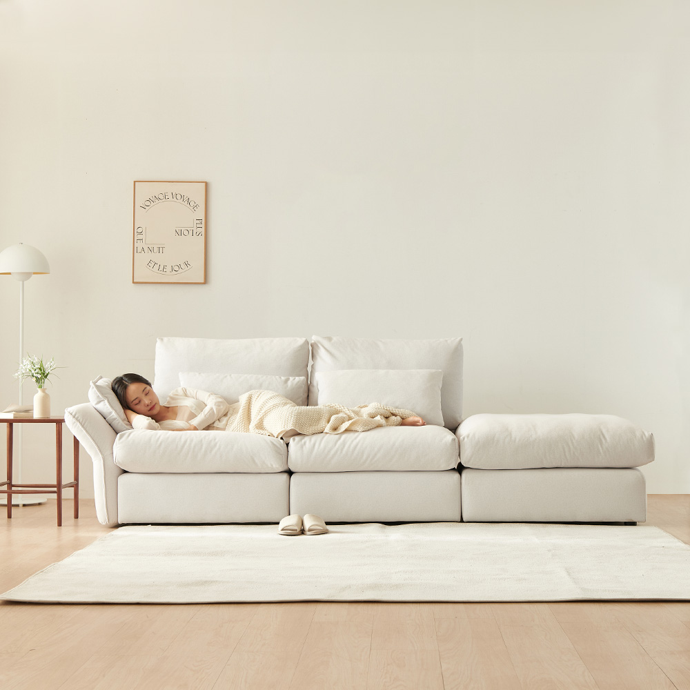 이노센트 하늘 구스 아쿠아 패브릭 모듈형 3인용 카우치소파 i104008