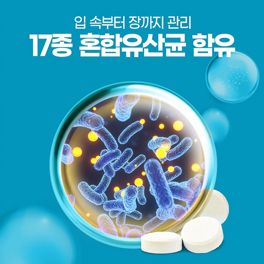 구강유산균 30정 1개월분 자일리톨 씹어먹는 츄어블 애플민트향 특수용기 - 상세 이미지 3