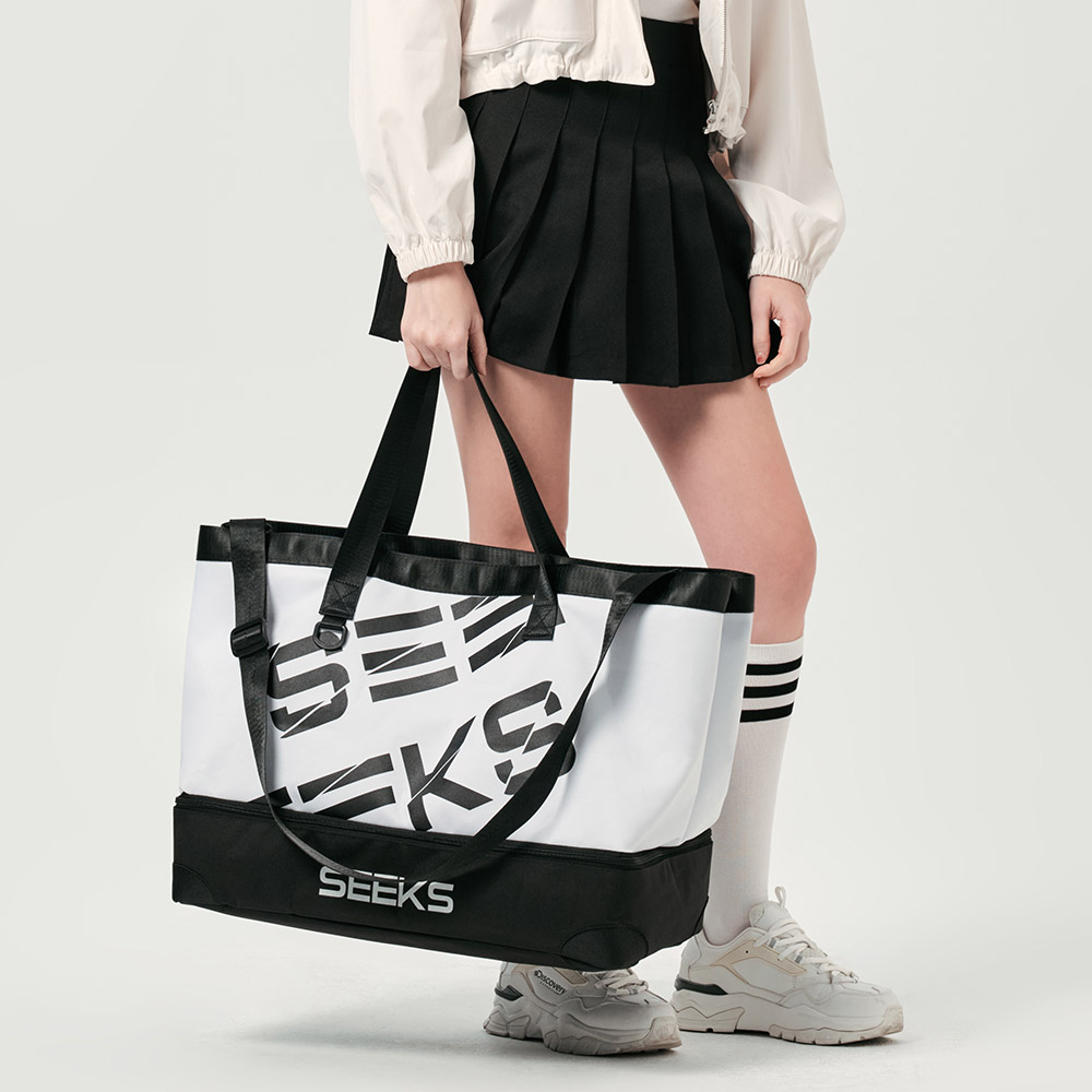 [SEEKS] 식스 씨클린 빅사이즈 레터링 쇼퍼백 여행가방 보스턴백 빅백 - 상세 이미지 2