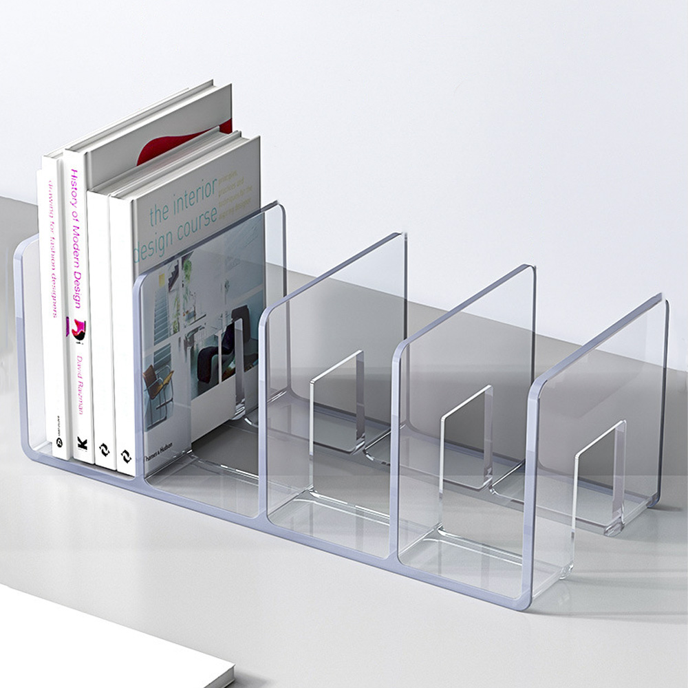 4칸분리 책상챚꽂이 책꽂이정리함 책상위 선반 미니 간이 북엔드