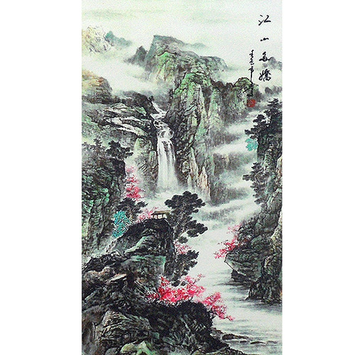 봄산수화 중형 산수화 봄풍경그림 봄 산수화 봄풍경화 : 기모아 풍물쇼핑몰
