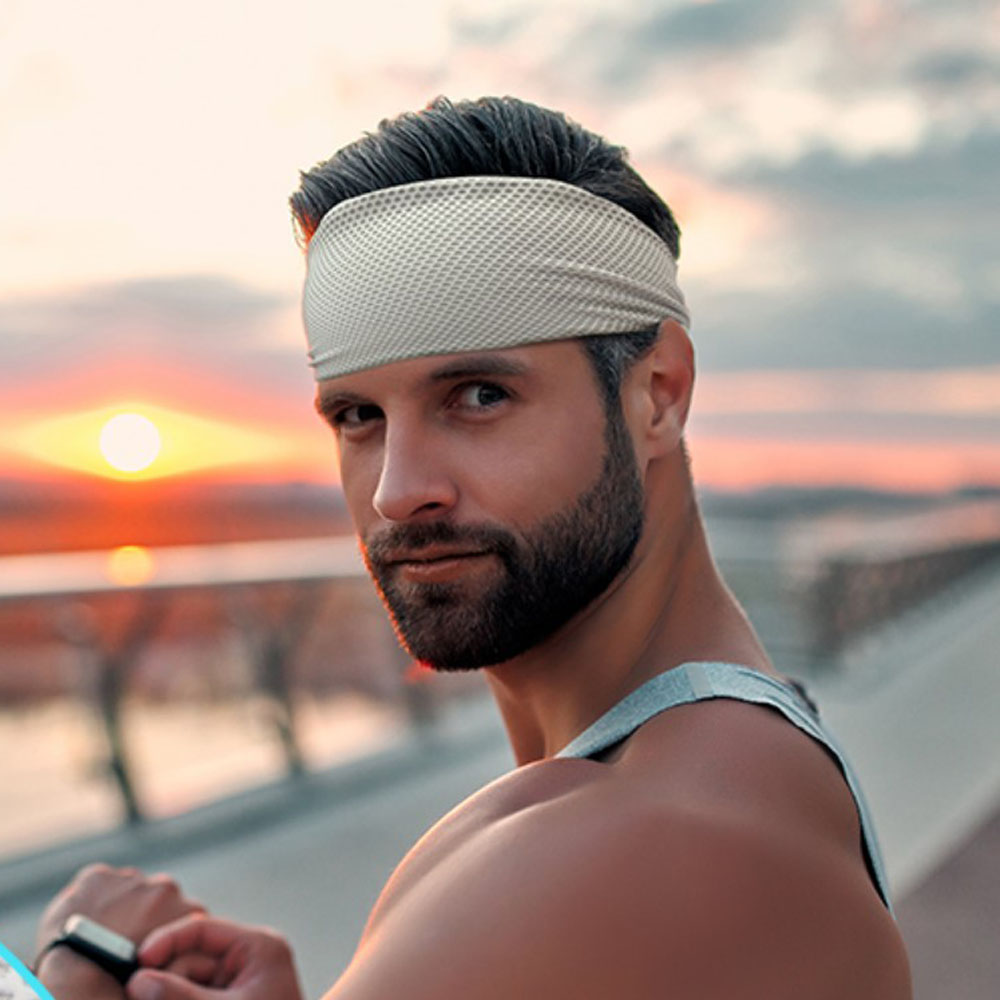 스포츠 강력 땀흡수 건조 매쉬 와이드 헤어밴드 운동 두건