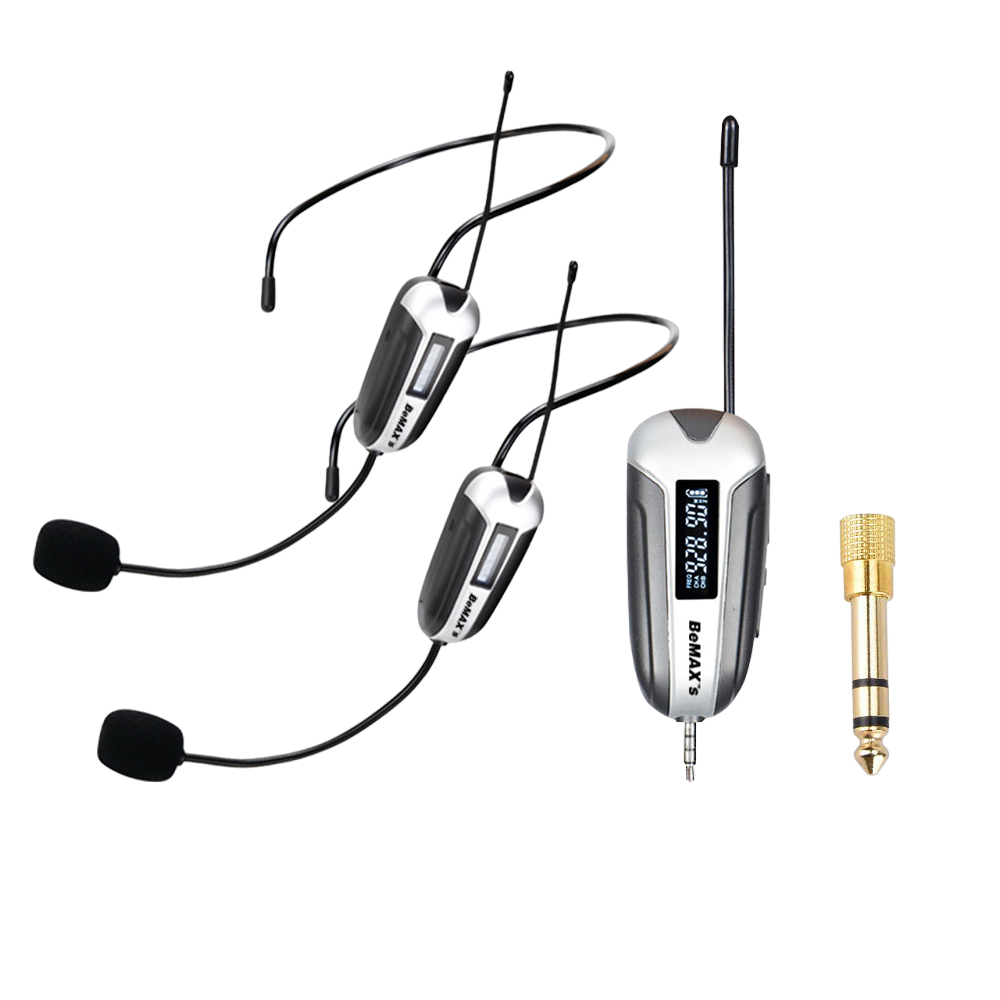 강의용 무선마이크 공연용 행사용 헤드셋 무선 송수신기 세트 BEMAX BHX-02 2채널