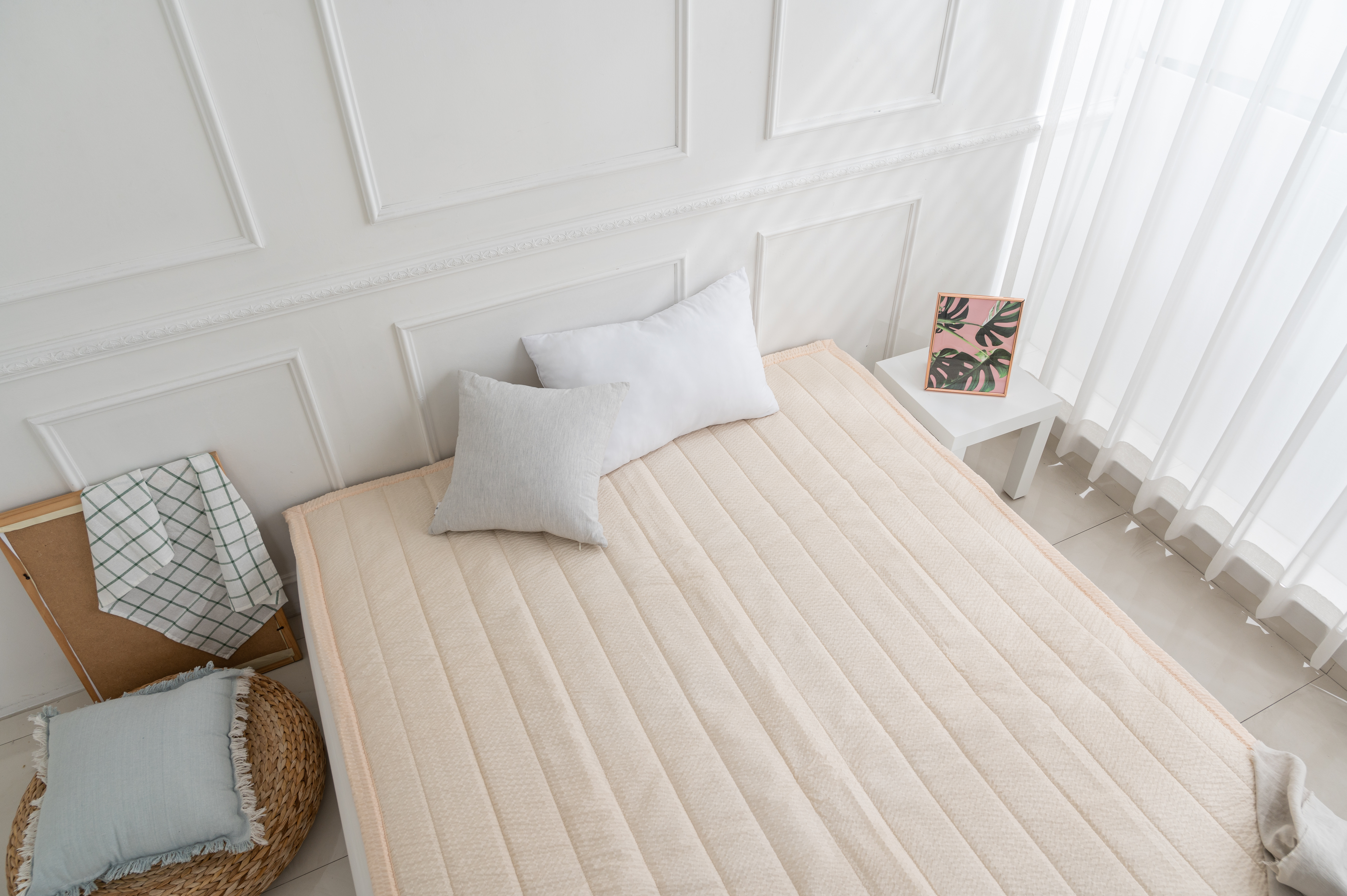 라누베 시어서커패드 슈퍼싱글 사계절 침대패드 SS 고정밴드