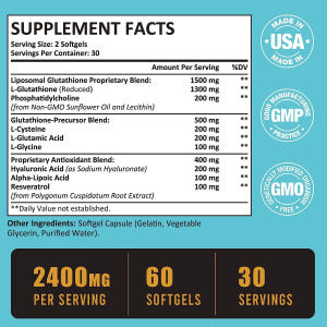 리포좀 글루타치온 2400mg 활성형 소프트젤 60캡슐 인지질 코팅 리포... 맛있게 먹은 솔직 후기 - 상품 이미지 2