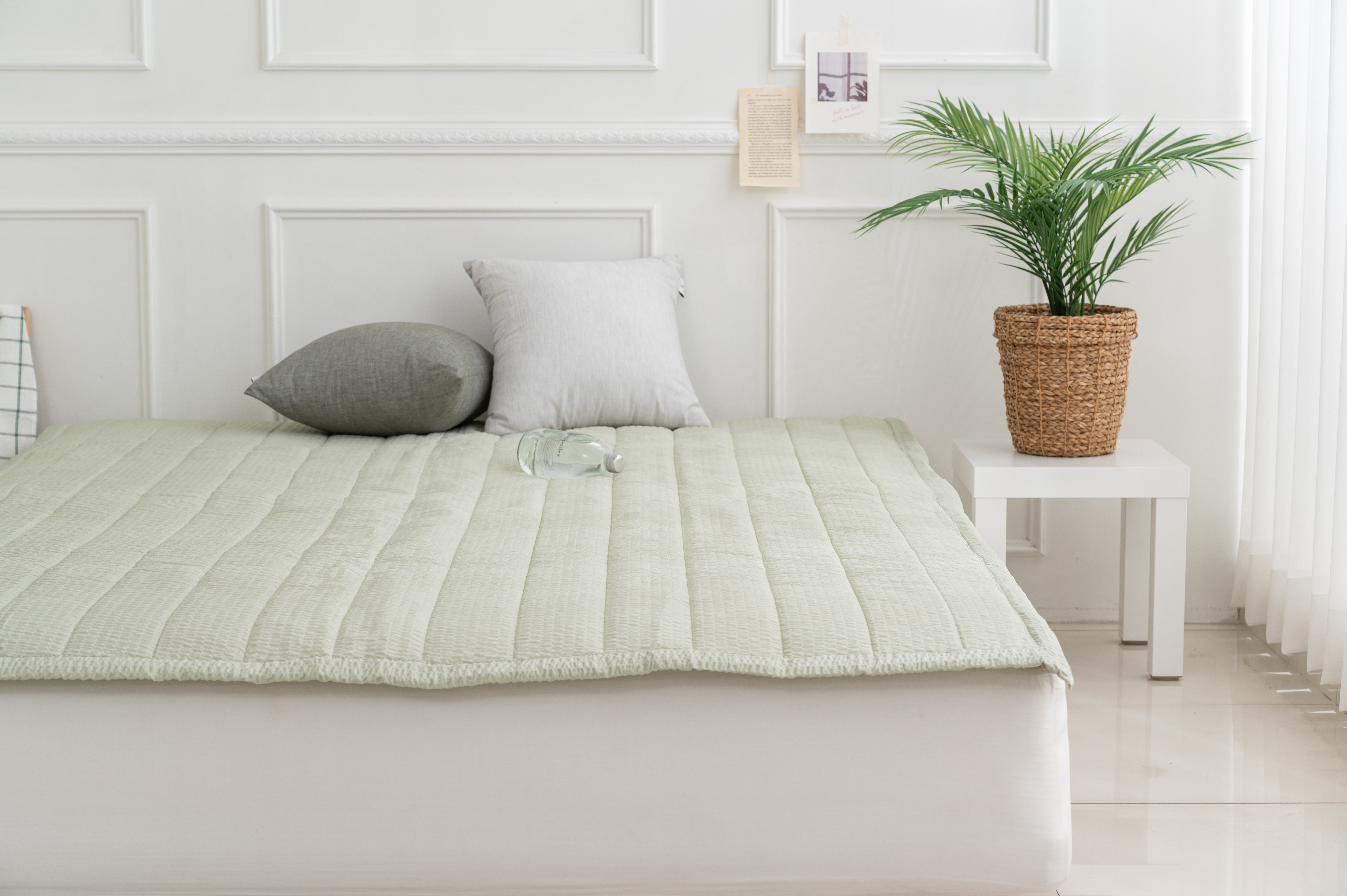 라누베 시어서커패드 슈퍼싱글 사계절 침대패드 SS 고정밴드