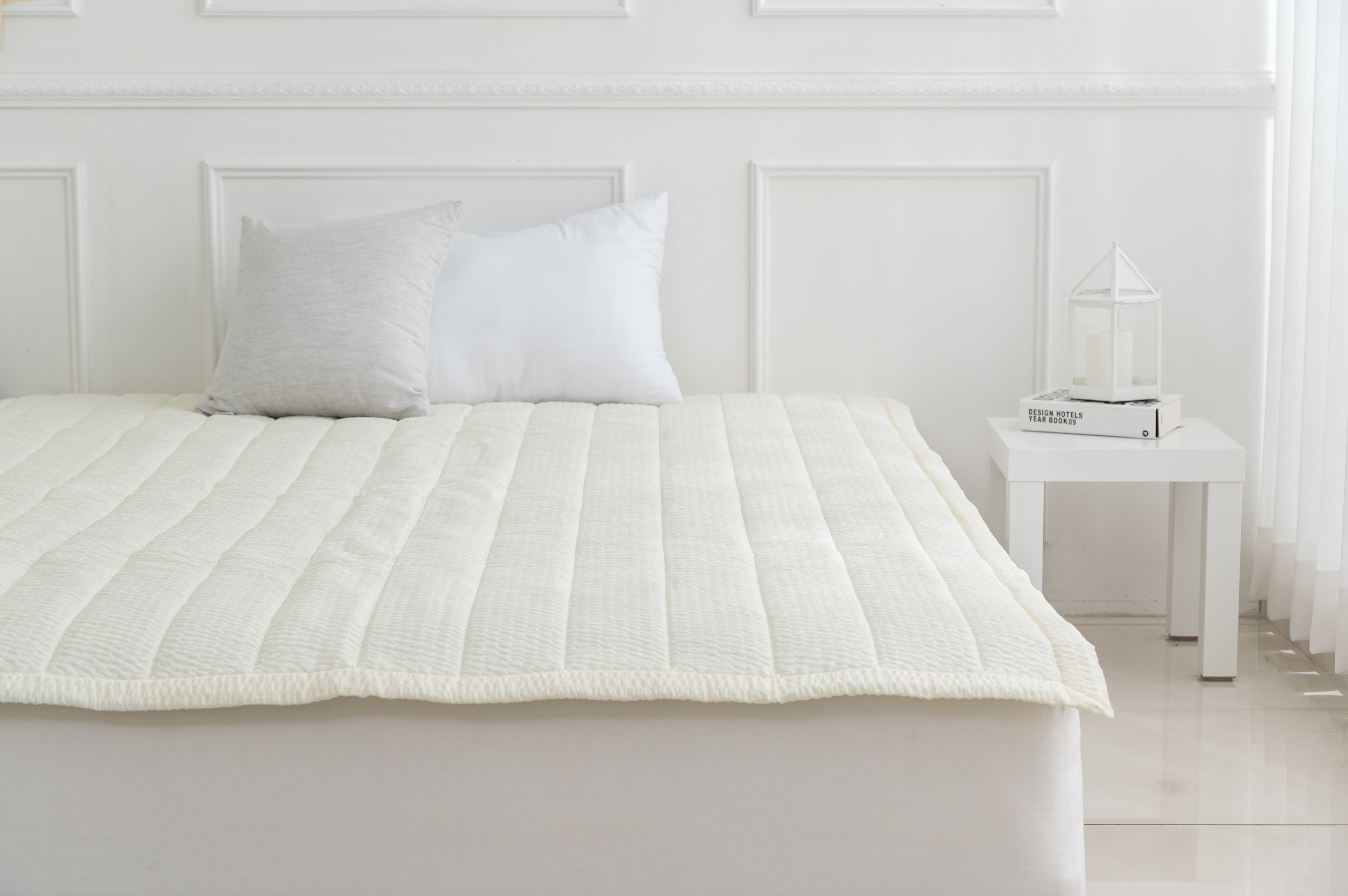 라누베 시어서커패드 슈퍼싱글 사계절 침대패드 SS 고정밴드