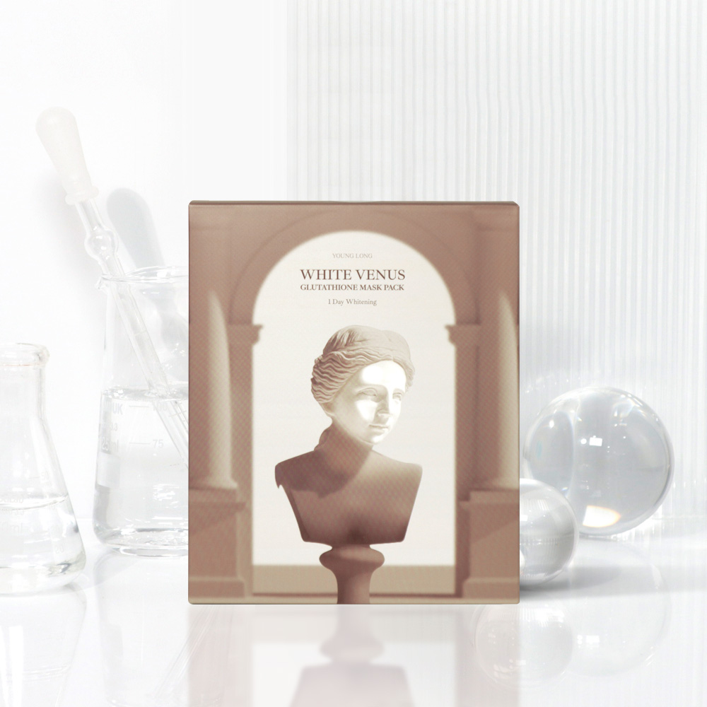 영롱 화이트 비너스 리포좀 글루타치온 마스크팩 [미백 주름개선] 기능성 화장품 보습 5매