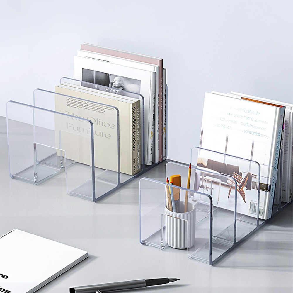 4칸분리 책상챚꽂이 책꽂이정리함 책상위 선반 미니 간이 북엔드