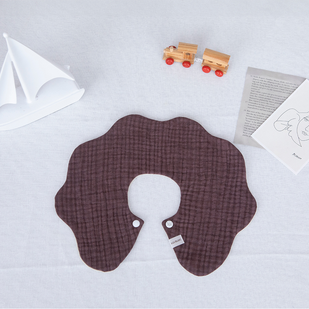 6중거즈 턱받이 양면 롤링 360도 신생아 아기 빕 침받이 순면