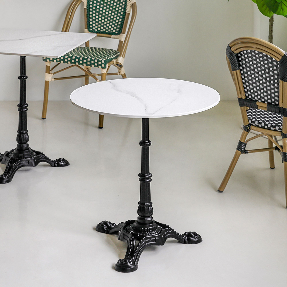 마블 프렌치 카페 야외 야외용 테이블 세트 대리석 식탁 원형60