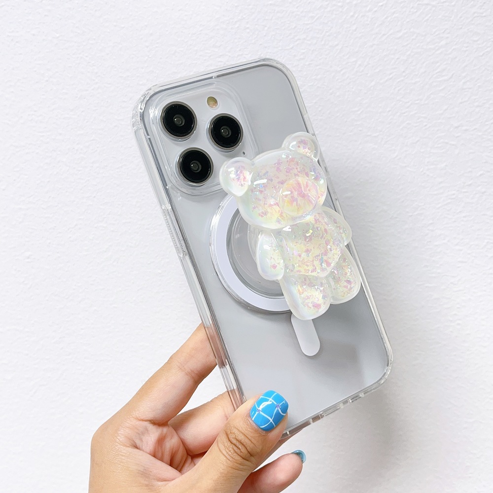 맥세이프 그립 톡홀더 홀로그램 곰돌이 핸드폰 스마트톡